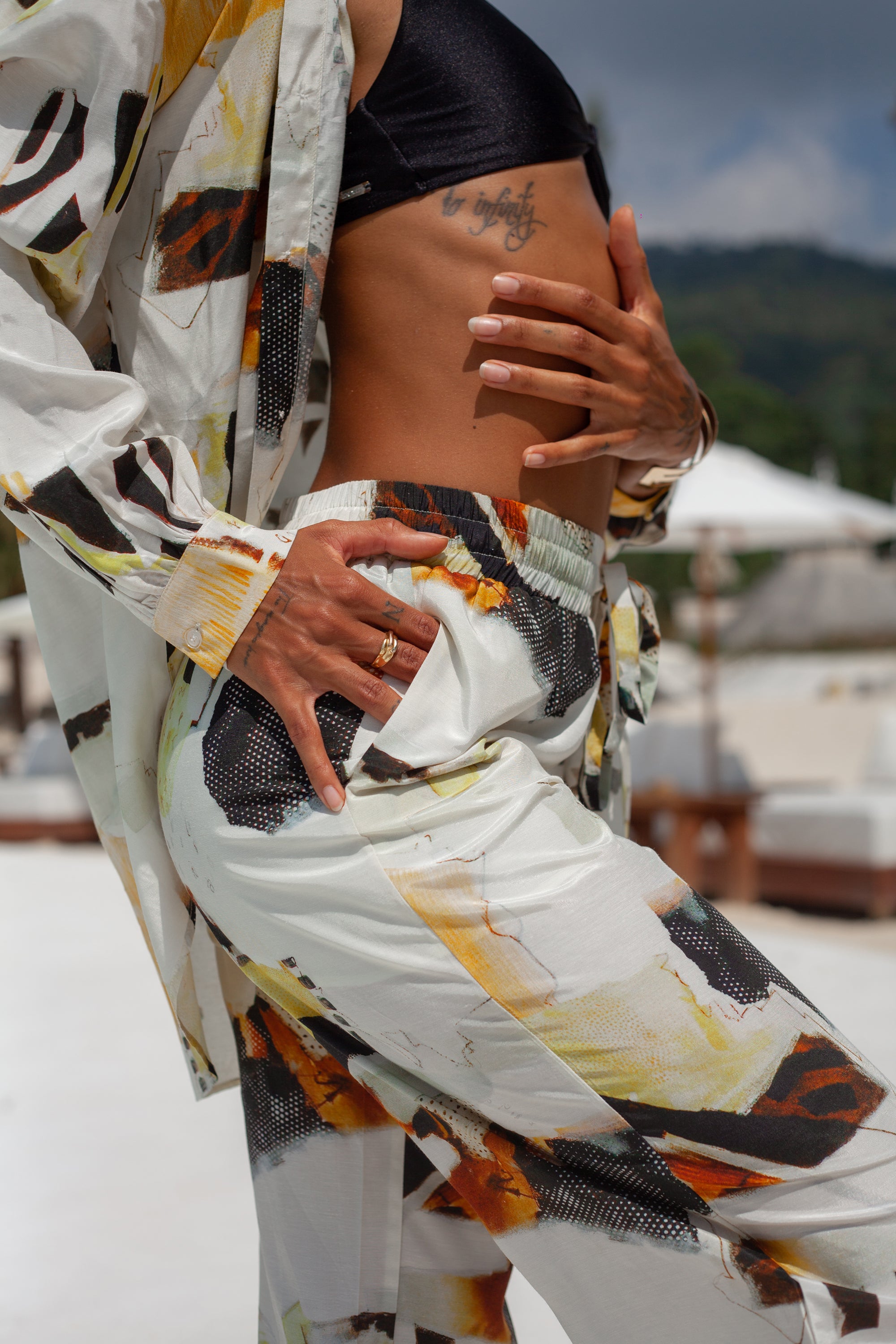 Solea wide-leg trousers, fluid movement and drape
